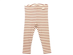 Petit Piao leggings copper brown/tapioka stripes